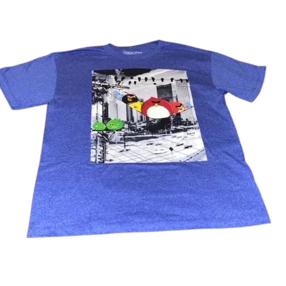 Angry Birds Cityscape Graphic Tee in Blue - Men's Large